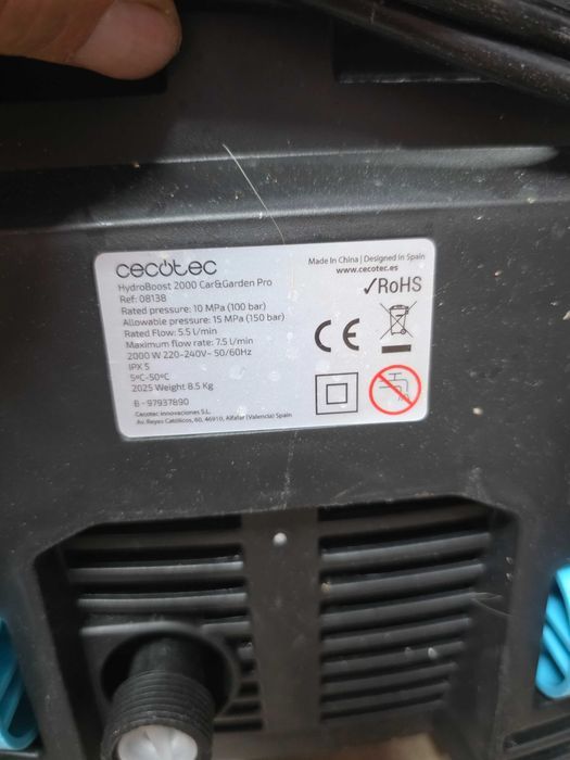 Aparat de spalat cu presiune Cecotec HydroBoost 2000 Car&Garden Pro