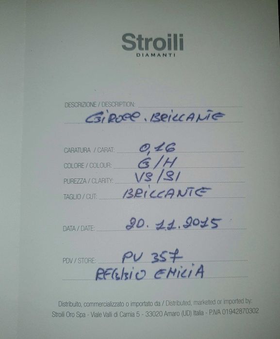 Stroili Oro Колие от бяло злато с диаманти 0,16 карат