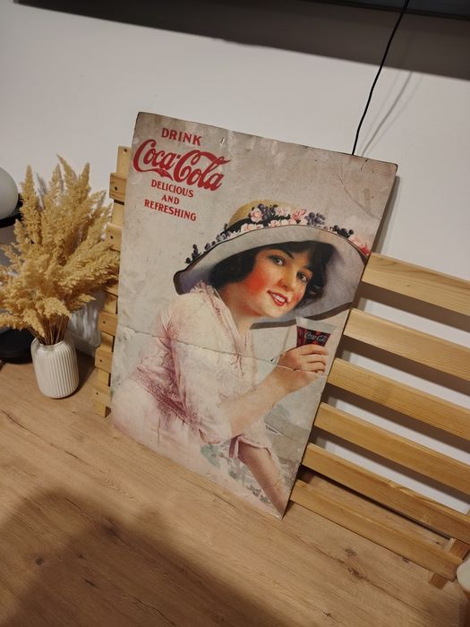 Reclamă vintage Coca Cola, tablou, panou vechi