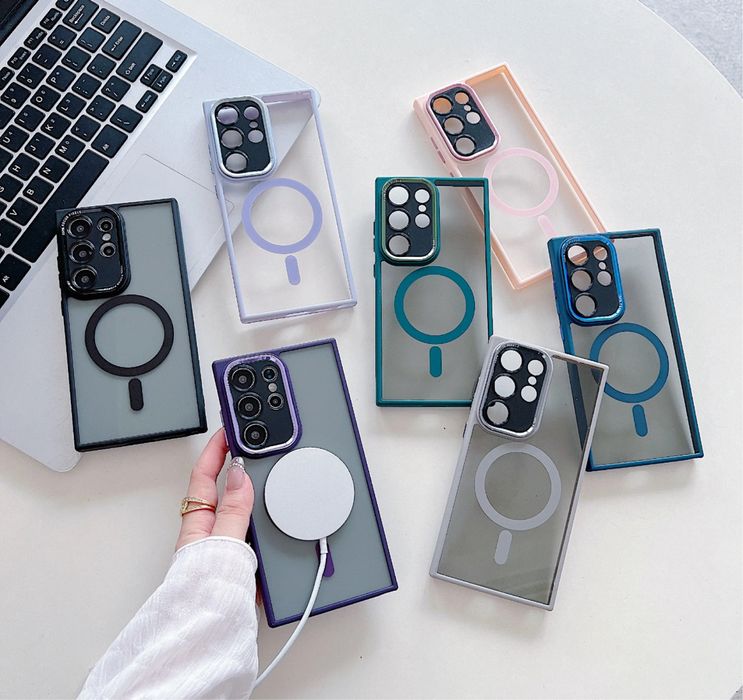 Samsung S23/S24 PLUS ULTRA Husa Magsafe Spate Fumuriu Semi Clar