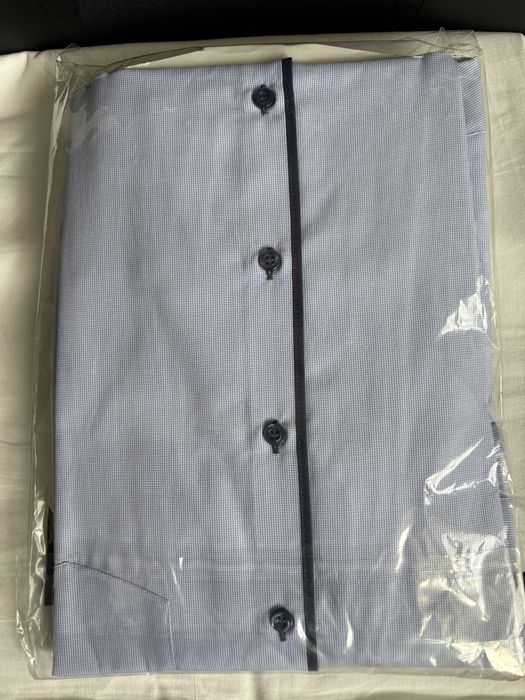 Светлосиня мъжка риза с дълъг ръкав, р-р 43/44 (XL), памук/полиестер