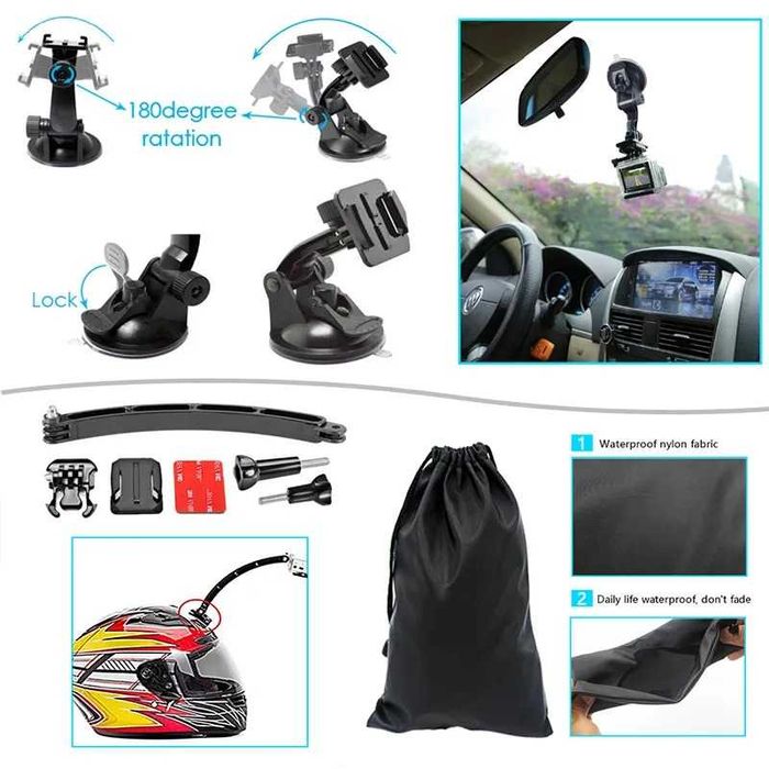 Set accesorii esentiale pt camera actiune GoPro Hero 13 12 11 10 9 8 7