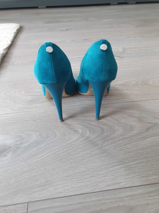 vand pantofi piele intoarsa turcoaz,37 ca noi