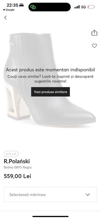 Vand botina ca noua purtata o singura data marimea 36