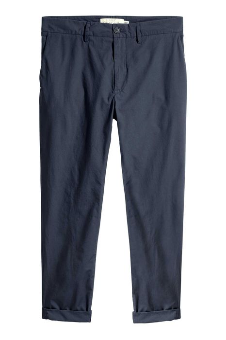 H&M 7 pantaloni chino slim fit subtiri de vara mar. W32 [M/50/42], talie 85-90 cm., noi, cu eticheta