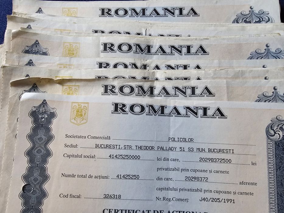 Certificat acționar. Marea privatizare.