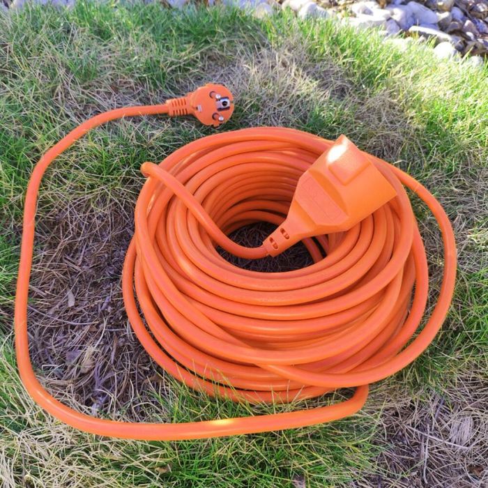 Cablu prelungitor portocaliu pentru curent, grosime 2x1 mm, lungime 40