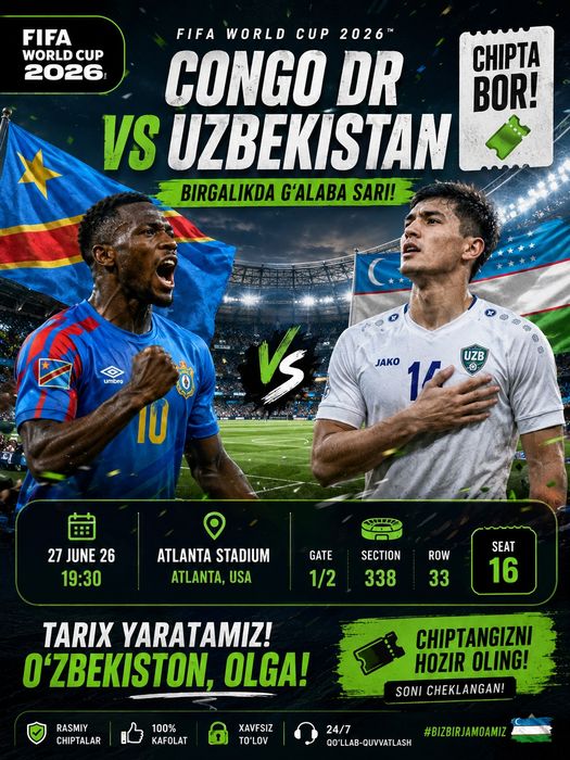 FIFA World Cup 2026 Congo DR vs Uzbekistan