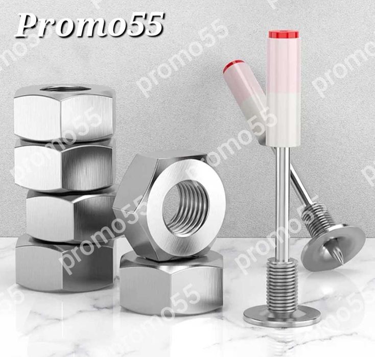 Професионални Кръгли Стоманени Пирони с Резба и Гайка за Пистолет