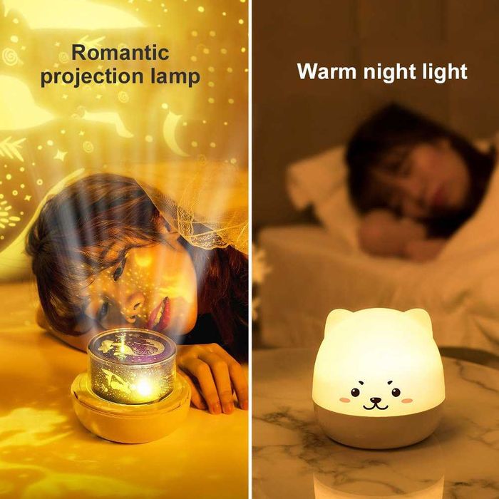 Детска нощна лампа с 6 прожекционни плаки- Joernso