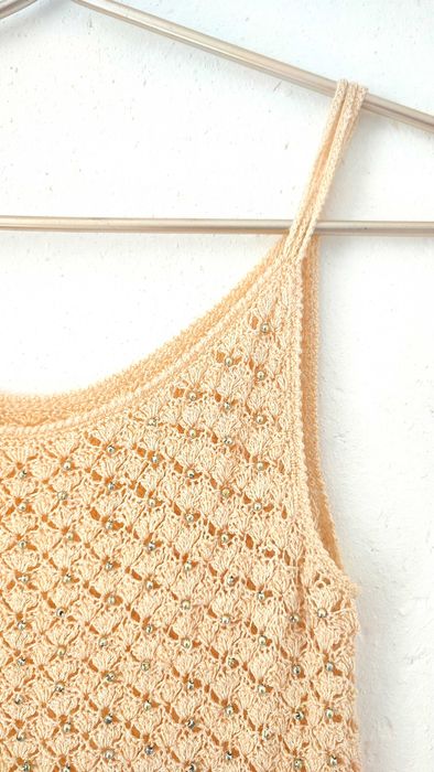 Топ вязанный с бусинками