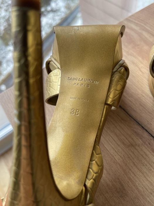Sandale aurii YSL Saint Laurent