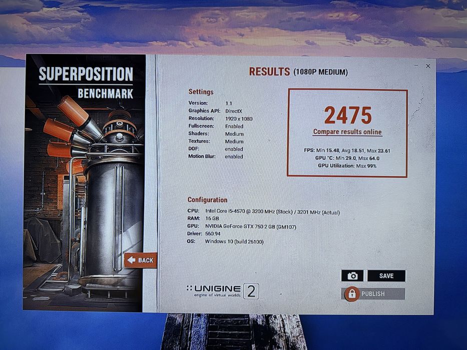 Pc intel i5 4570, 16gb ram, Nvidia GTX 750 2gb, hdd 1tb.