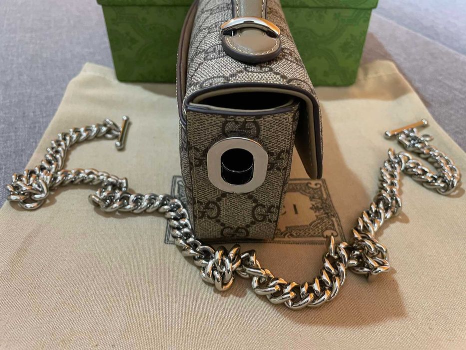 Оригинална Gucci Petite мини Чанта За Рамо Кожа Гучи Mini Горна Дръжка
