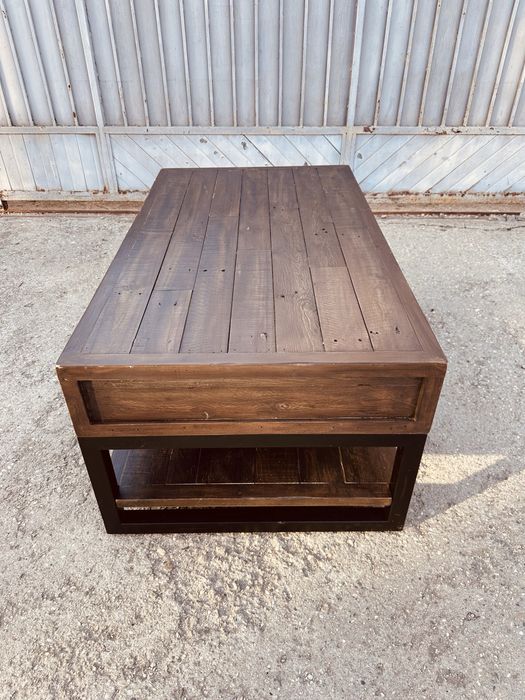 Холна маса масив RECLAIMED + метал – индустриален стил