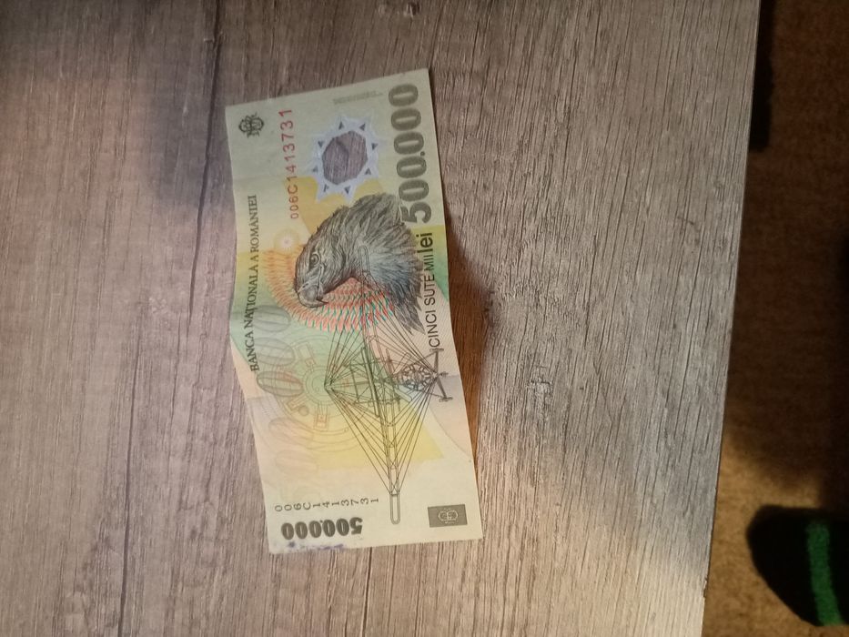 Vind bancnota  veche  plastifiată 5000