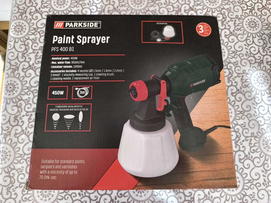 Aparat de vopsit cu pulverizare Parkside PFS 400 B1, 400W, Nou