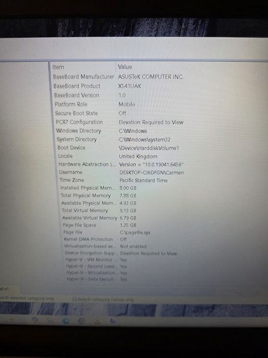 Vand laptop Asus X541UAK