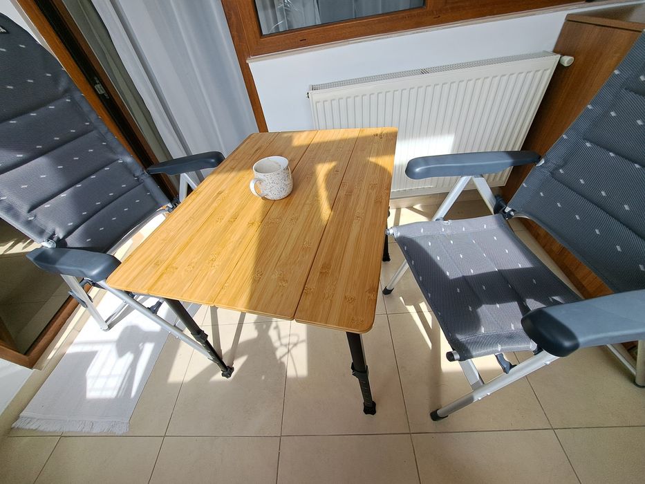 Masă camping pliabilă bambus Holiday Travel + husă, ca nouă