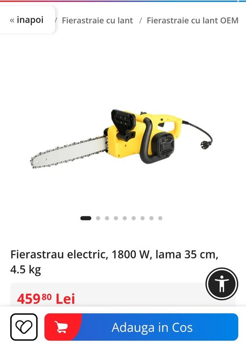 Fierastrau electric/drujba 1800w 35cm 4.5kg