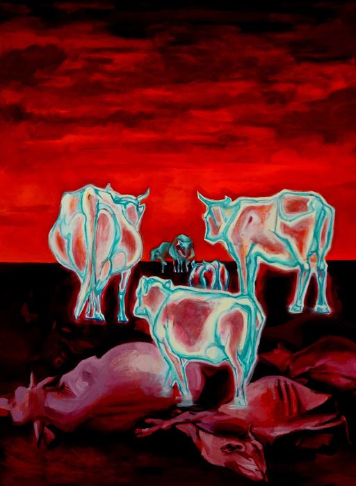 Pictura in acrilic pe panza 140×100cm