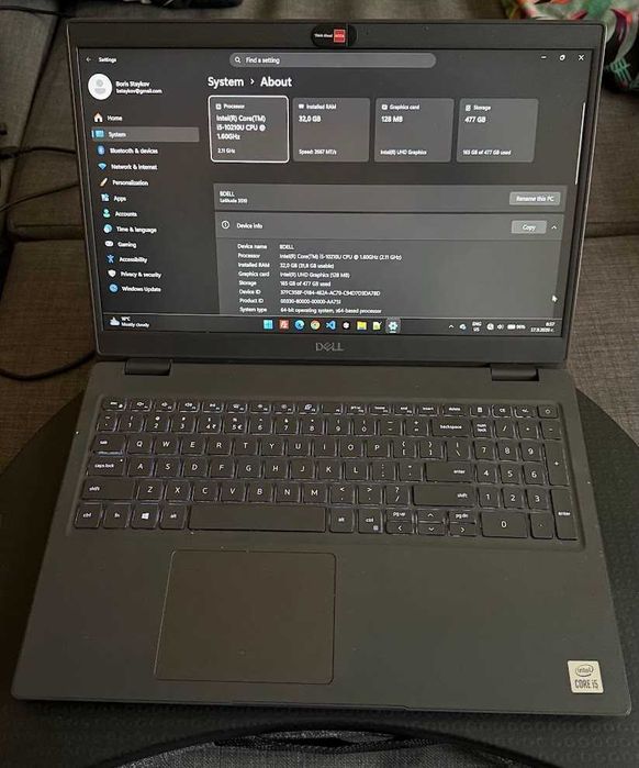 Dell Latitude 3510, 32Gb RAM, 500Gb SSD, Windows 11 pro