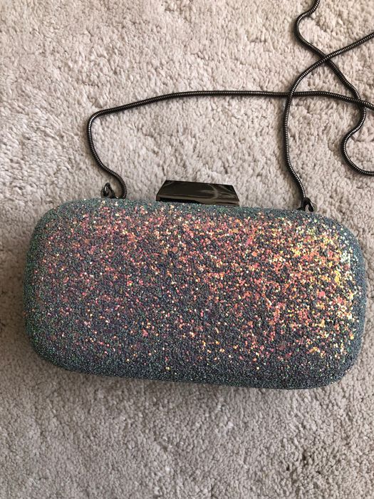 Мини дамска чанта клъч с брокат Mohito