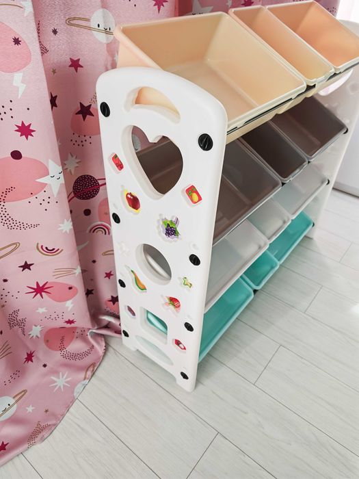 Детска етажерка органайзер за играчки с 12 коша - Като нова!