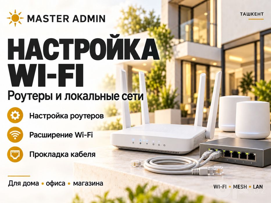Настройка Wi-Fi и роутеров — прокладка сетевого кабеля