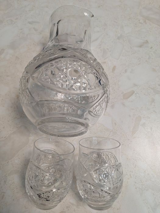 Кувшин хрустальный с 2-мя стаканами
