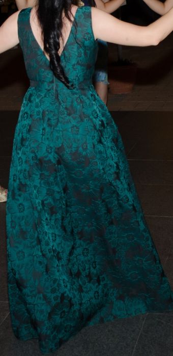 Rochie ocazie, eleganta, lunga, negru/verde, marimea M/L