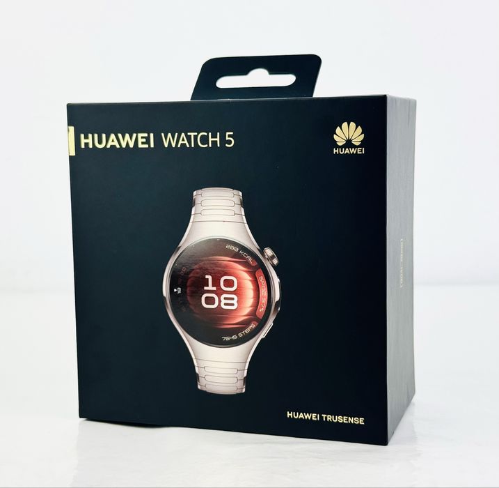 НОВ! Huawei Watch 5 42mm Sand Gold Titanium Strap 42mm 2г. Гаранция!
