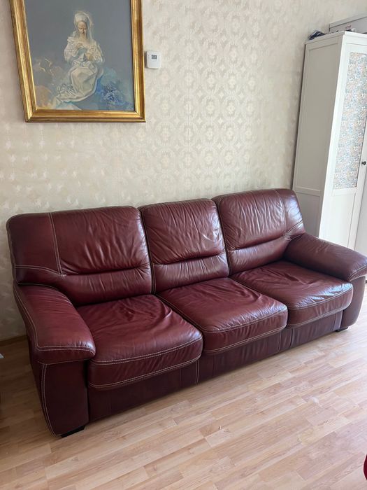 Canapea de piele naturala de  3 locuri extensibila