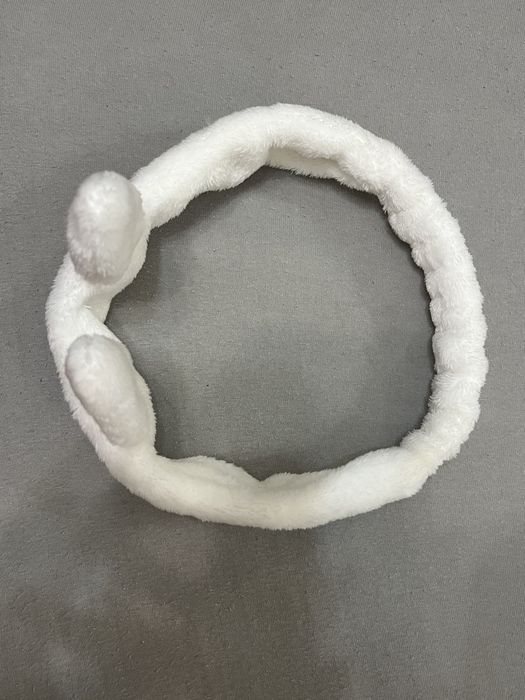 Лента за коса Зайче бял цвят