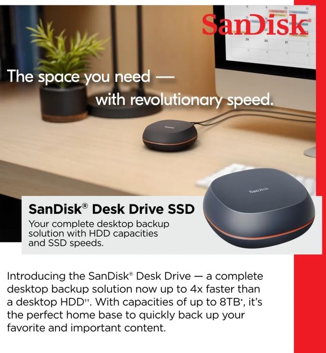 SSD SanDisk desktop drive 8tb noi la cutie