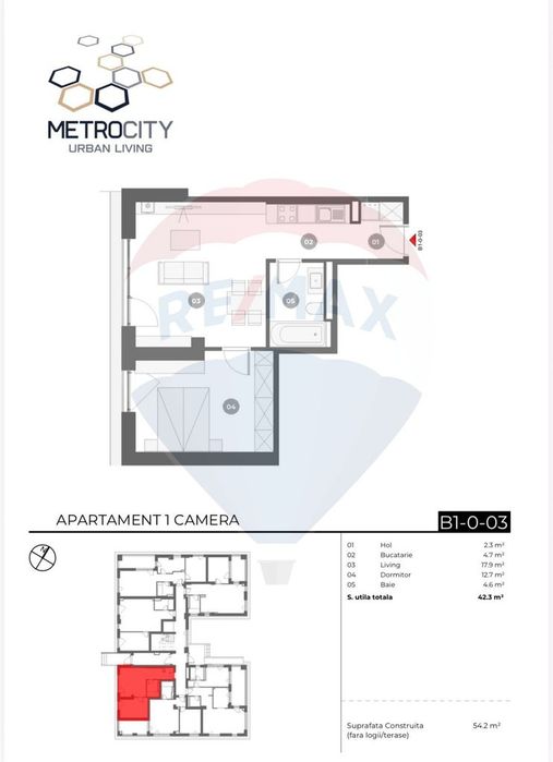 Studio dublu de vanzare in MetroCity Sector 1