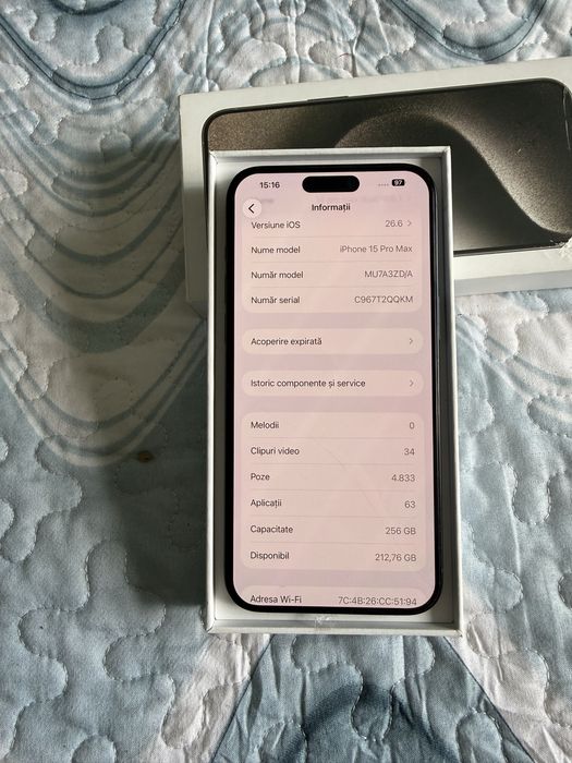 Iphone 15 pro max/95% baterie