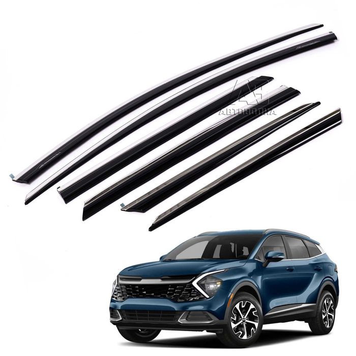 Ветровики, дефлекторы Kia Sportage V Long (2021-) Хром молдинг Астана