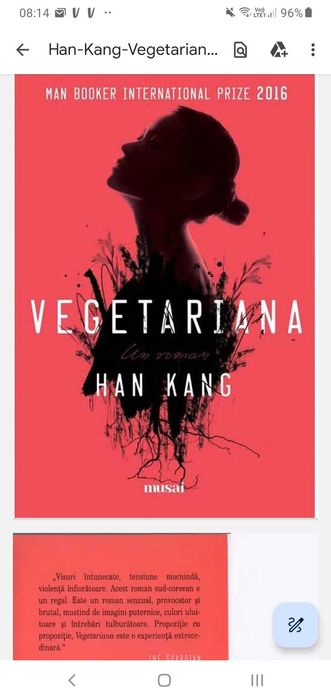 Vegetariana,Han Kang    format electronic