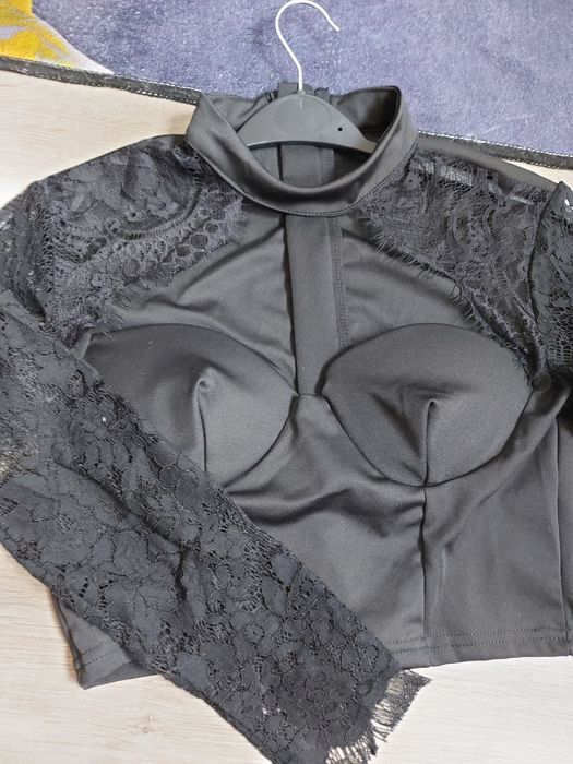 Top tip corset negru