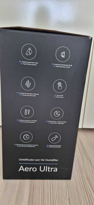 Umidificator aer Smarty Aero Ultra, tehnologie ultrasonica, ecran tactil, functii aromatizare
