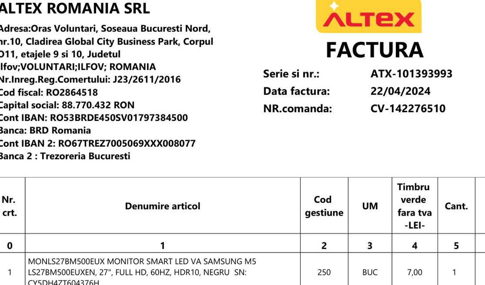 Monitor Samsung S27BM500EU SMART 27", Full HD,
