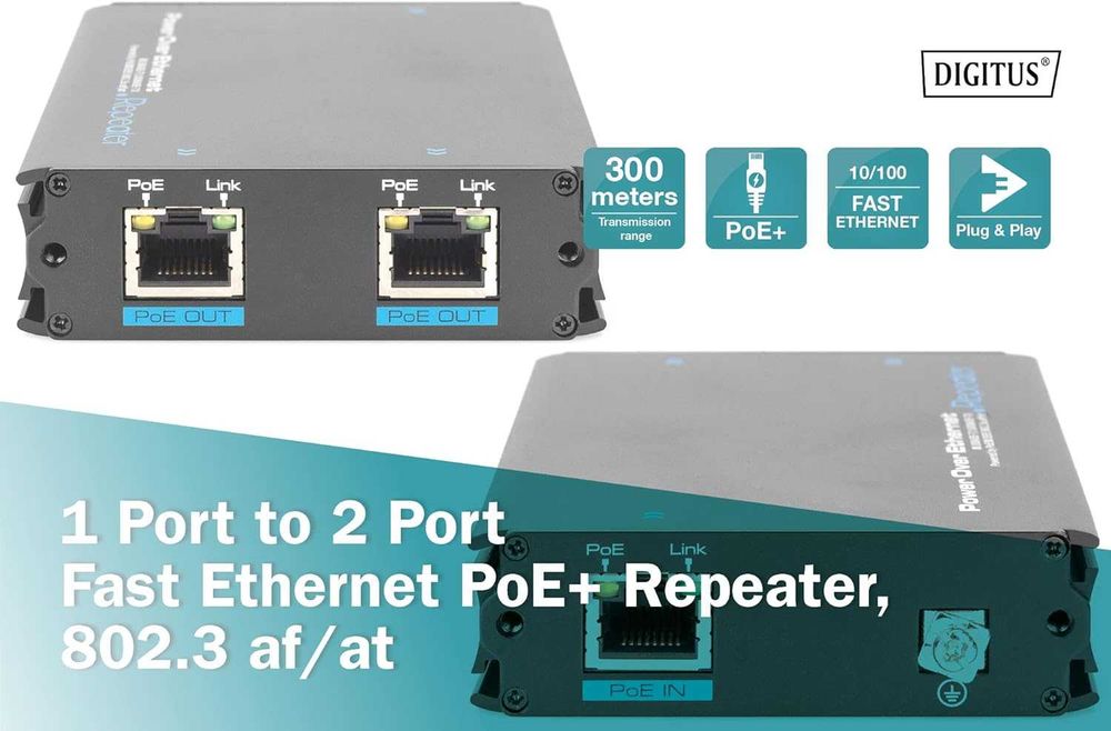 Digitus DN-95122 adaptoar/injector PoE Fast Ethernet