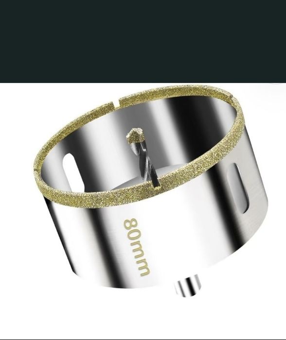 Burghiu diamantat 80mm cu pilot pentru placă porțelan sticlă marmură ceramică