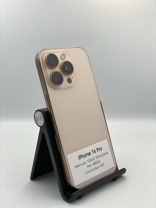 iPhone 16 Pro - 128GB, 92% baterie, 1 an garantie