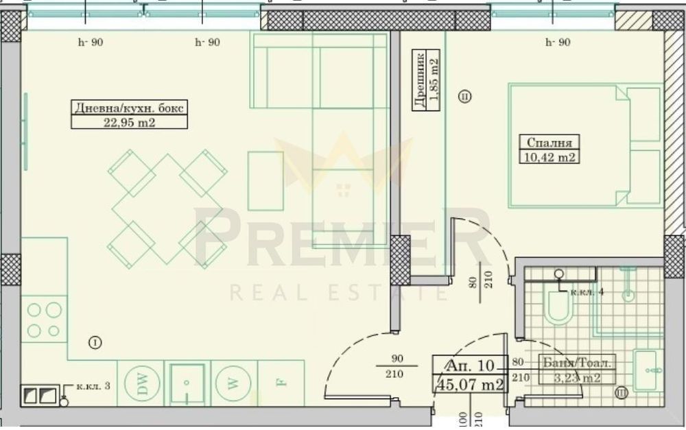 2-стаен в Варна-Възраждане 3 площ 55 цена 89000