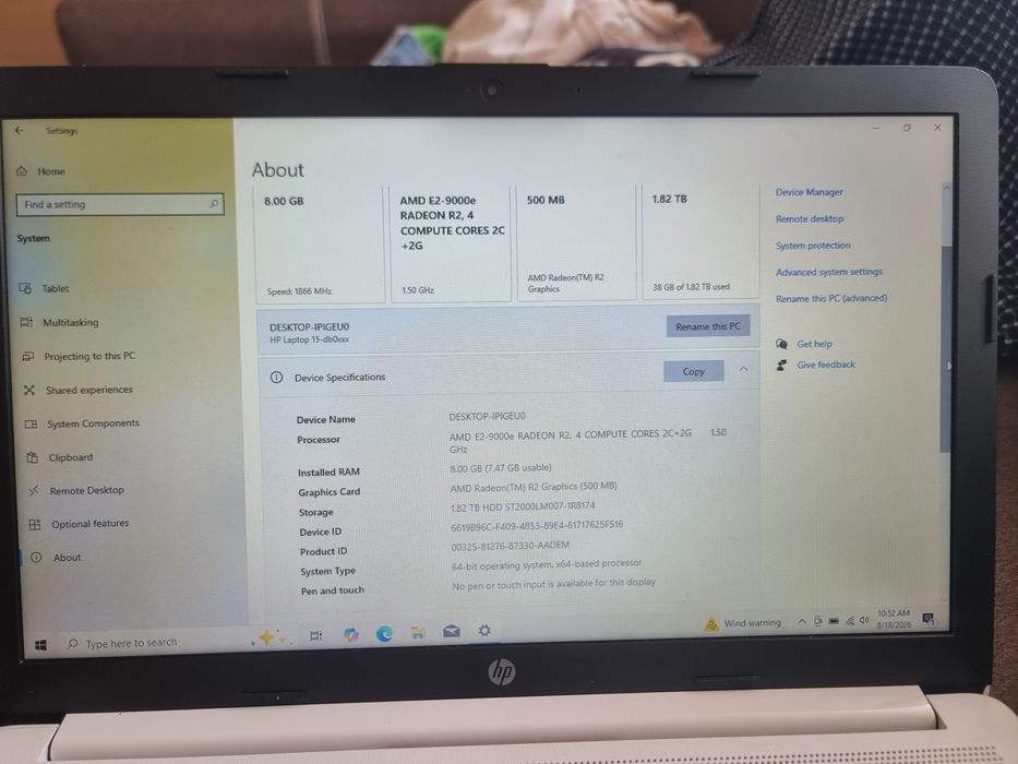 Laptop HP  Model 15
