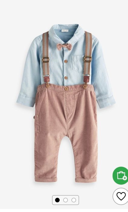 Set elegant Next 4 piese body cu camasa, papion, pantaloni cu bretele