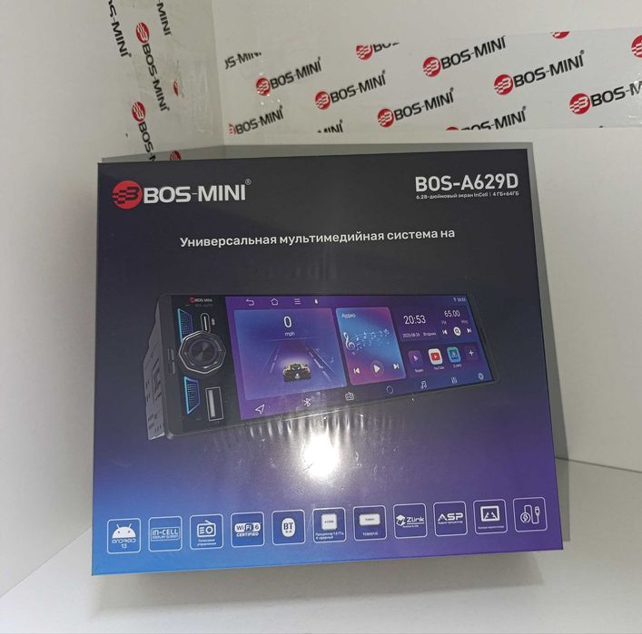 Monitor BOS-A629D — Android avtomag­nitola (1 DIN)