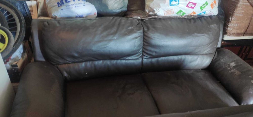 Кожени дивани -кафява еко кожа